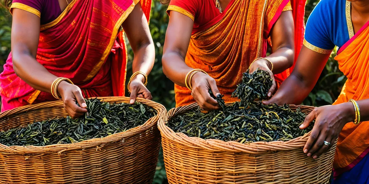 black tea leaves
